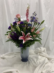 Pink or Blue Ceramic Vase from Brownfield Floral in Brownfield, TX
